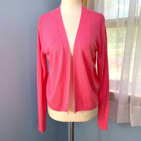 NWT J. Crew Factory Pink Linen Blend Open Front Cardigan Size XS - Picture 2 of 7